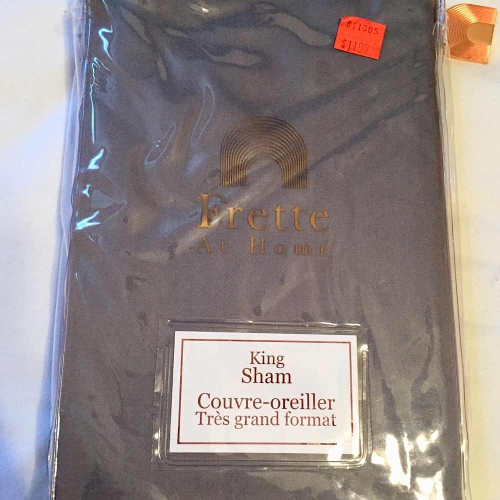 Frette post modern king sham grey/ivory